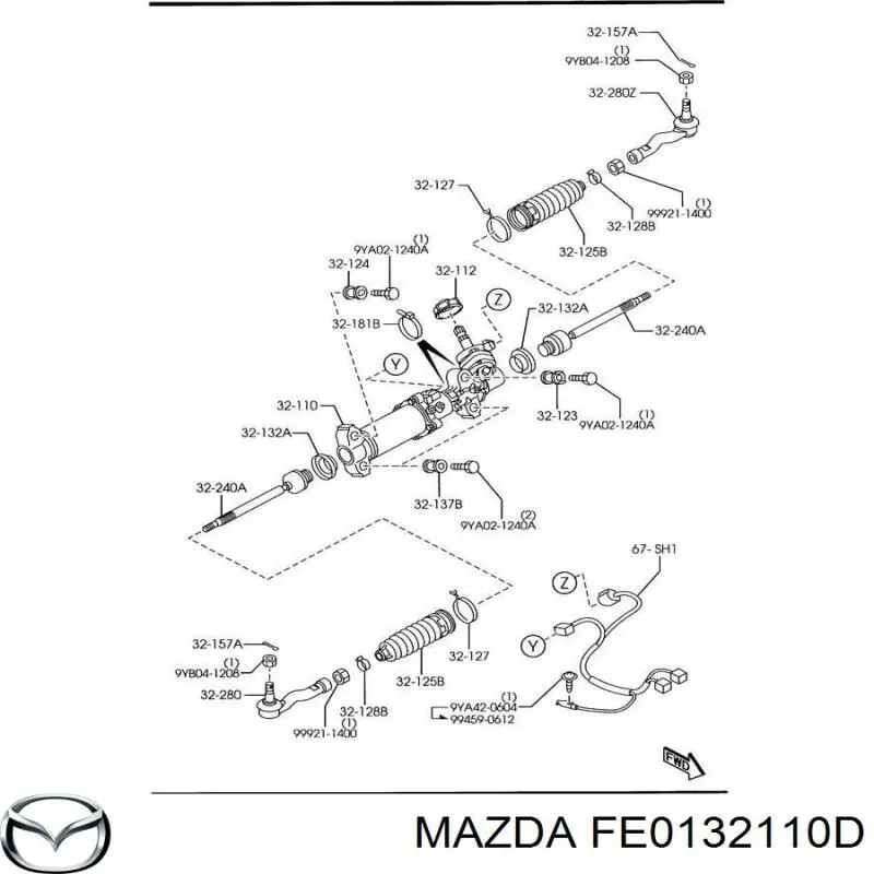 FE0132110D Mazda Управление рулевое в сборе