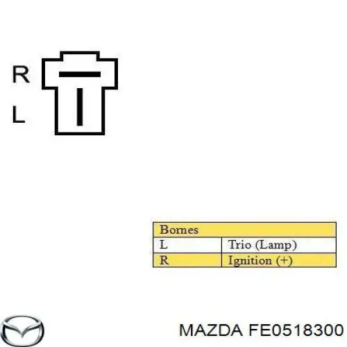 Генератор FE0518300 Mazda