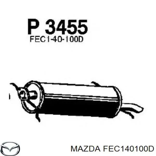 Глушитель задний FEC140100D Mazda