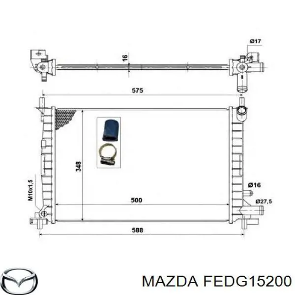 Радиатор FEDG15200 Mazda