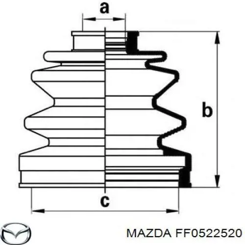Шарнир привода внутренний Mazda FF0522520 цена, от 44.78 USD