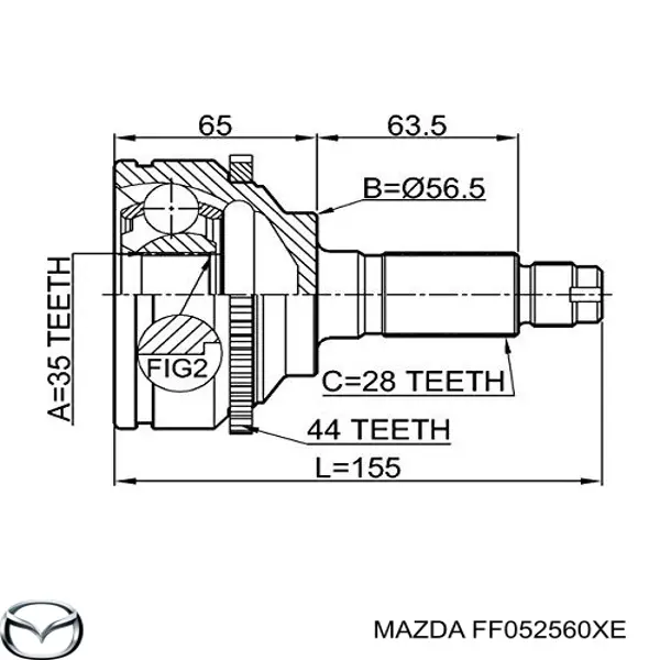 Пыльник ШРУСа наружный FF052560XE Mazda