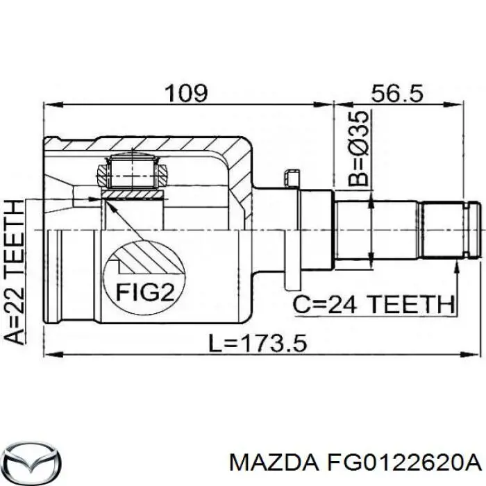 ШРУС внутренний передний левый MAZDA FG0122620