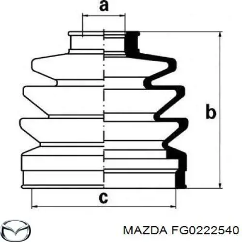 Пыльник ШРУСа передней полуоси внутренний левый MAZDA FG0222540