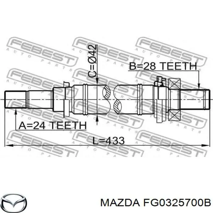Вал привода полуоси FG0325700B Mazda