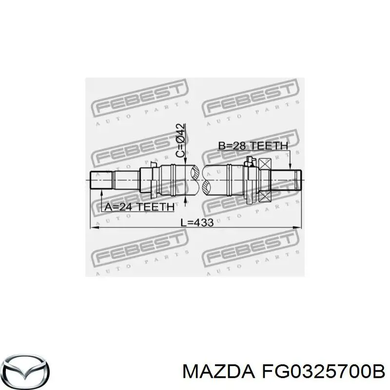 Вал привода промежуточный Mazda FG0325700B