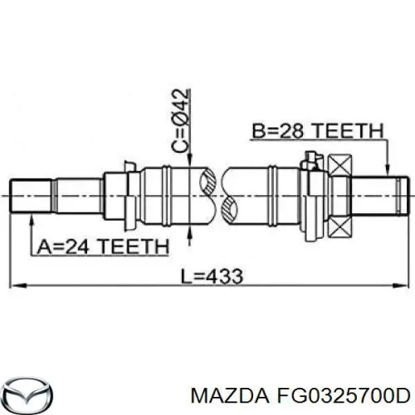 Промвал Mazda FG0325700D цена, от 165.17 USD