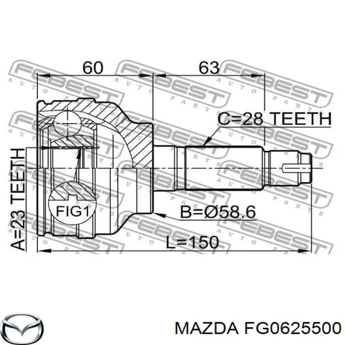 Привод передний правый Mazda FG0625500 цена, от  USD