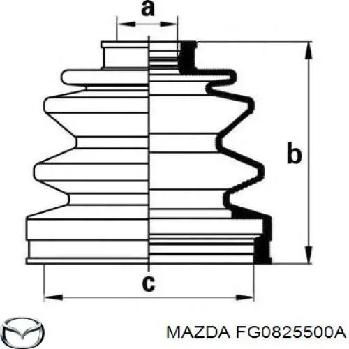 FG0825500A Mazda Полуось передняя, правая