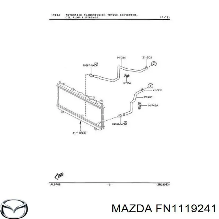 FN1119241 Mazda Сальник АКПП/КПП входного/первичного вала