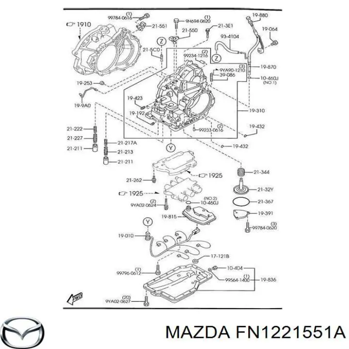 Датчик скорости Mazda FN1221551A