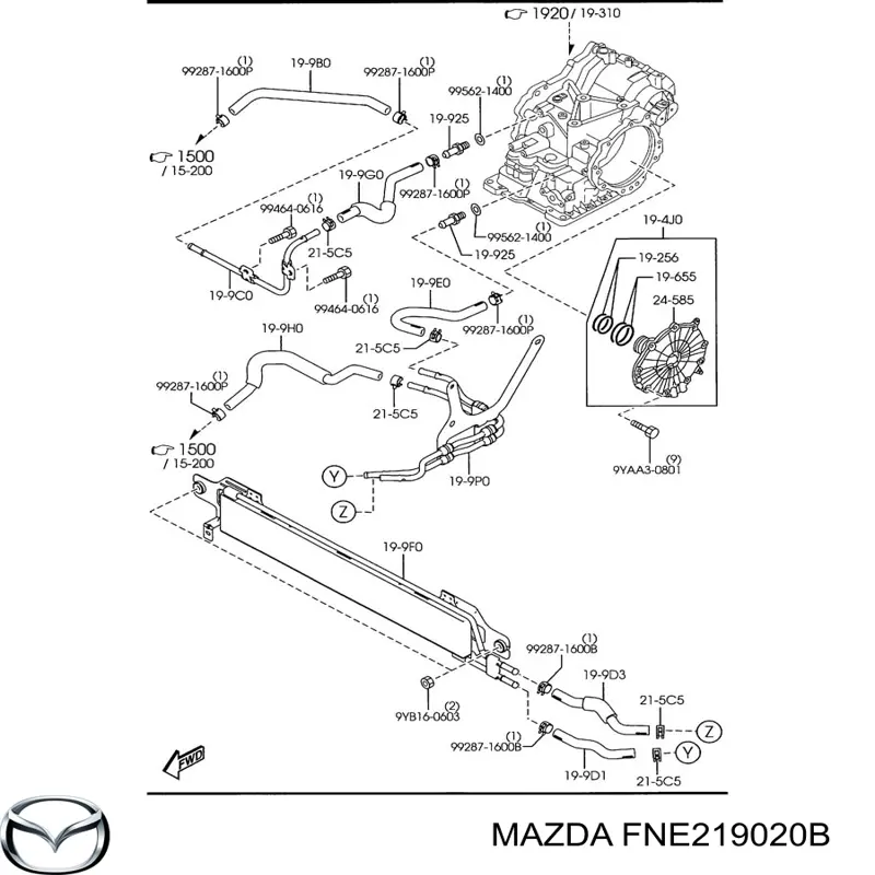 FNE219020B Mazda volante de motor