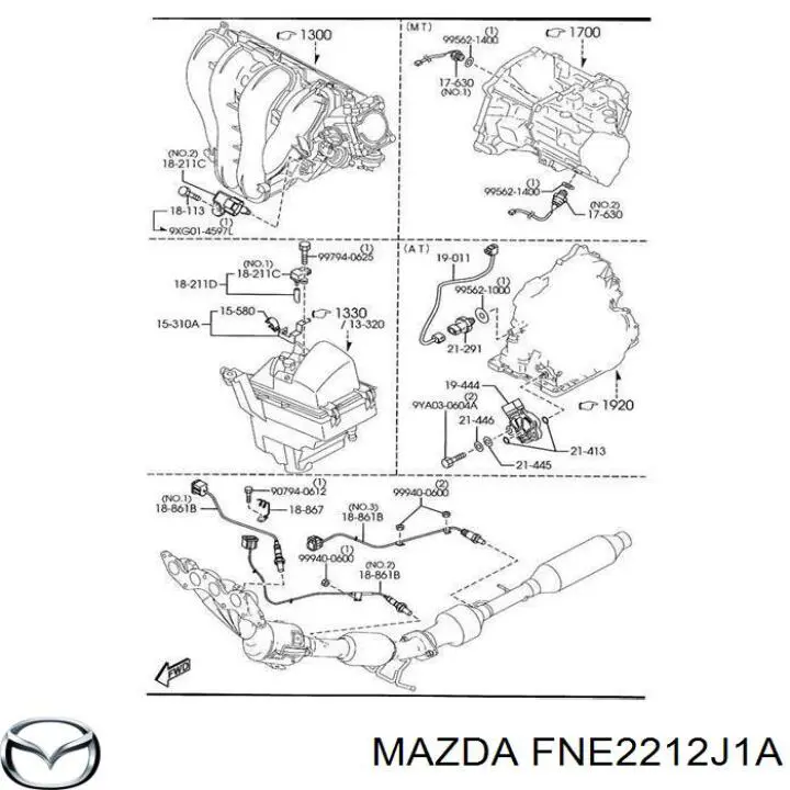 Датчик давления масла КПП Mazda FNE2212J1A