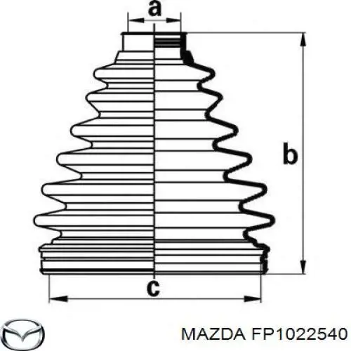 Пыльник ШРУСа передней полуоси внутренний MAZDA FP1022540