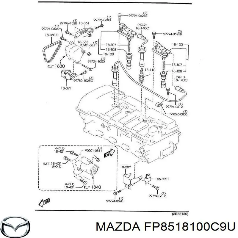 Катушка зажигания FP8518100C9U Mazda