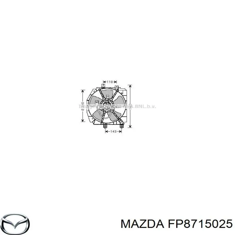 Купить FP8715025A Mazda Диффузор вентилятора в сборе с мотором и крыльчаткой