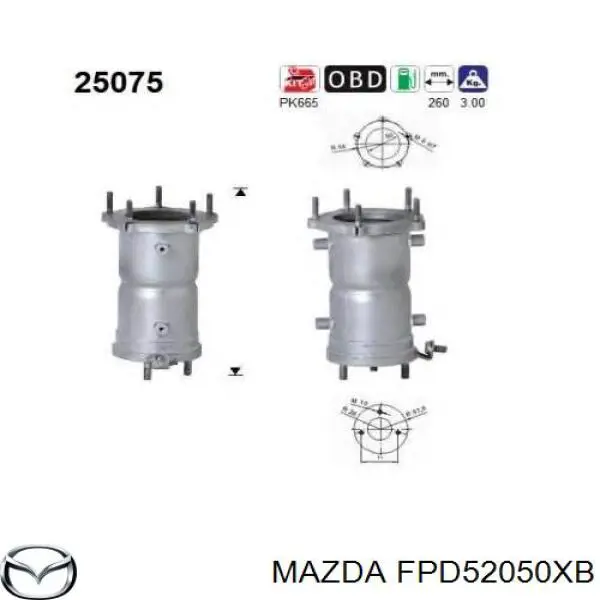 Купить FPD52050XB Mazda Преобразователь отработавших газов