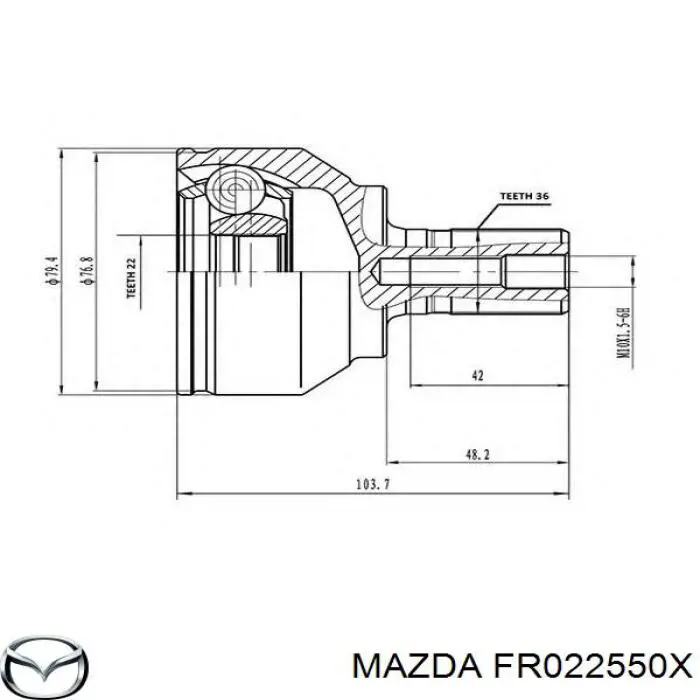 FR022550X Mazda Полуось передняя, правая