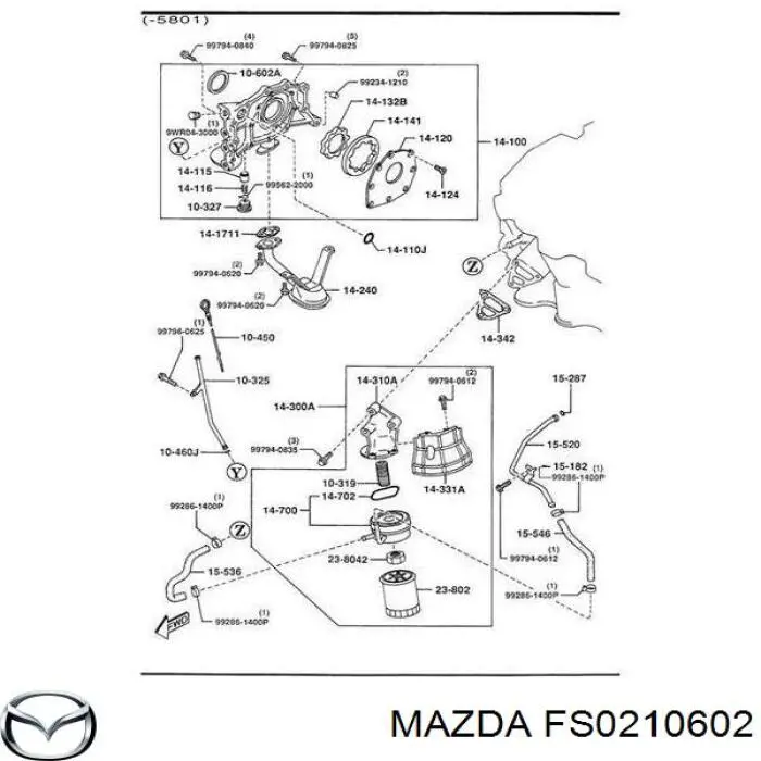 FS0210602 Mazda сальник коленвала двигателя передний