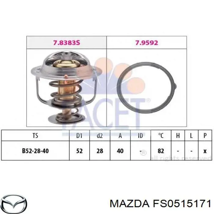 Термостат в корпусе Mazda FS0515171 цена, от 12.34 USD