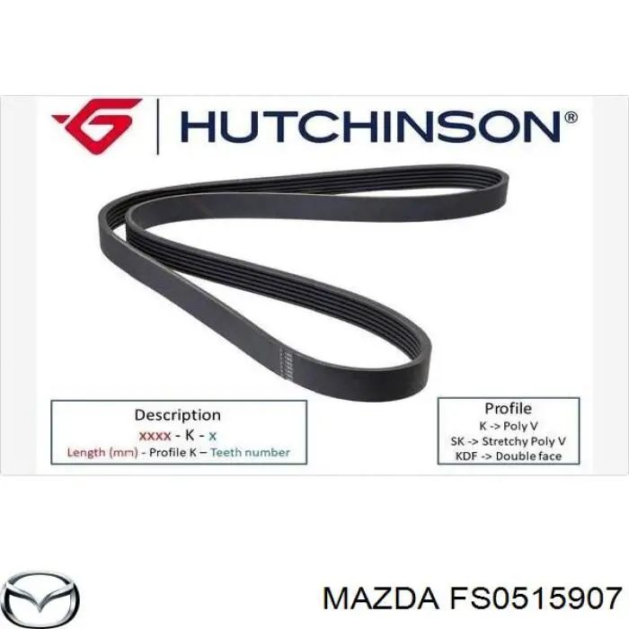 Ремень генератора FS0515907 Mazda