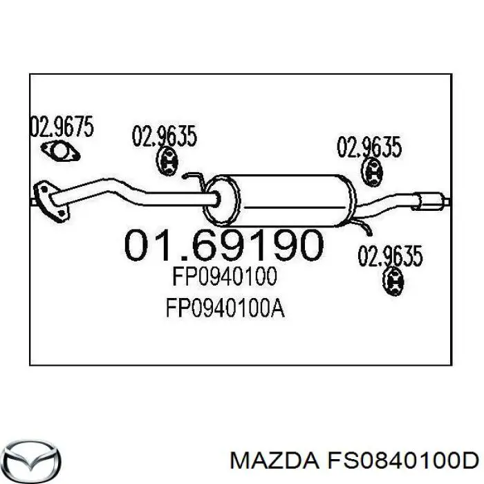 Глушитель, задняя часть Mazda FS0840100D