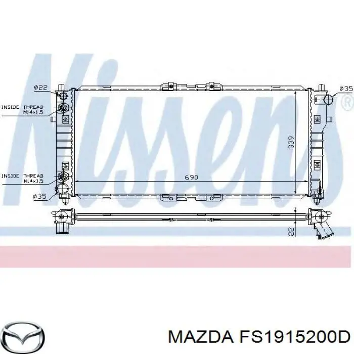Радиатор FS1915200D Mazda