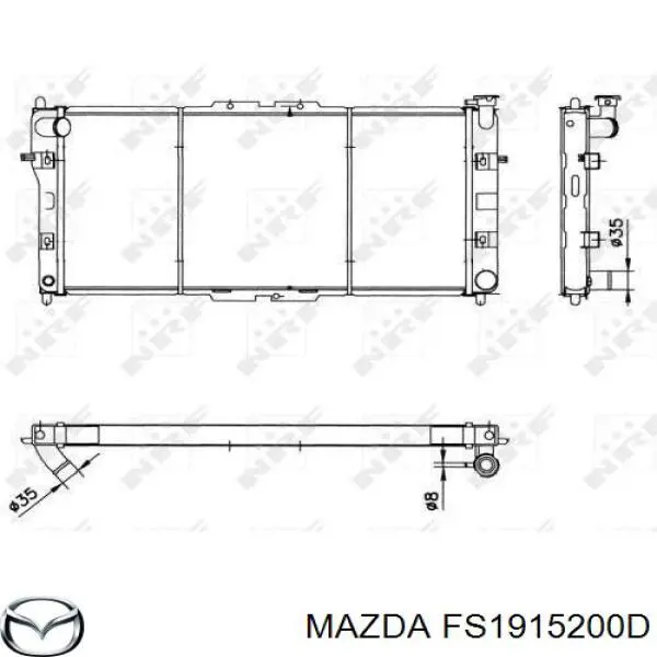 Радиатор охлаждения двигателя Mazda FS1915200D цена, от 84.40 USD