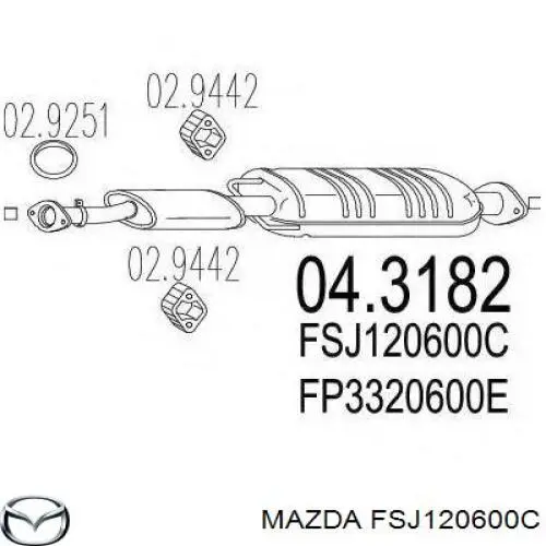 Каталитический нейтрализатор отработавших газов Mazda FSJ120600C цена, от 47.67 USD