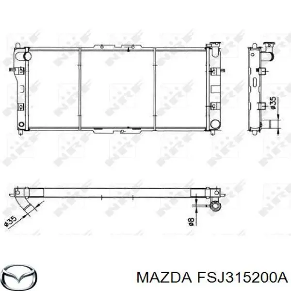 Радиатор охлаждения двигателя Mazda FSJ315200A цена, от 87.23 USD