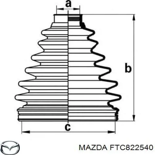Купить FTC822540 Mazda Пыльник гранаты внутренний, передней полуоси