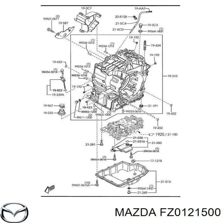Купить FZ0121500 Mazda Фильтр автоматической коробки передач