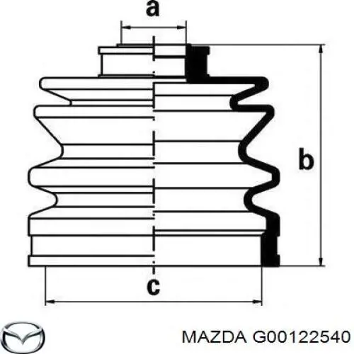 G00122540 Mazda bota de proteção interna de junta homocinética do semieixo dianteiro
