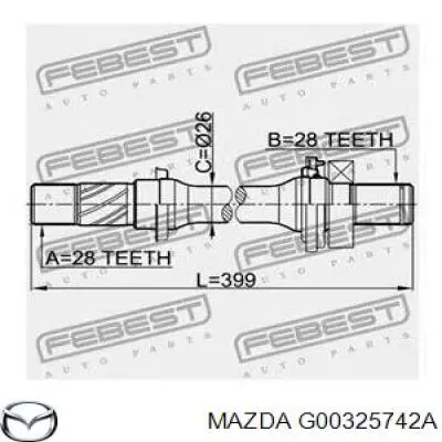 Купить G00325742 Mazda Сальник подвесного подшипника переднего промежуточного вала