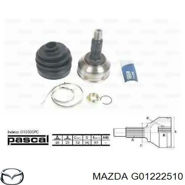 Compre G02222510A Mazda Semieixo (acionador) dianteiro direito