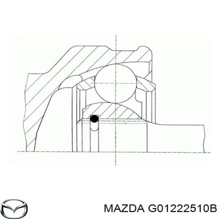 Полуось (привод) передняя правая G01222510B Mazda