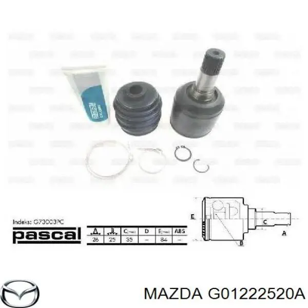 Купить G01222520A Mazda Шарнир угловых скоростей передний правый