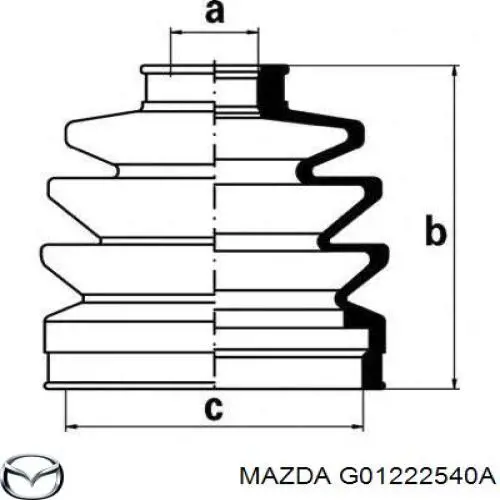 Пыльник ШРУСа передней полуоси внутренний Mazda G01222540A