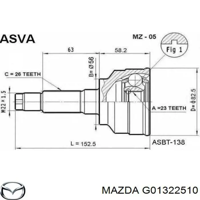Граната колесная Mazda G01322510 цена, от 149.34 USD