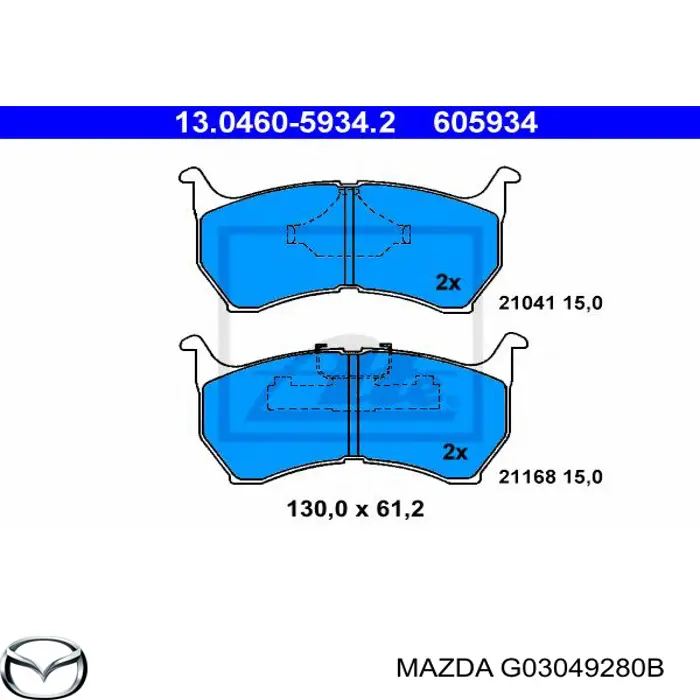 Колодки Mazda G03049280B цена, от 19.00 USD