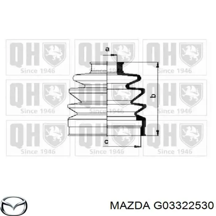 Пыльник шарнира угловых скоростей внутренний передний Mazda G03322530 цена, от 10.25 USD