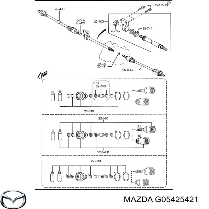 G05425421 Mazda кольцо стопорное подшипника передней ступицы