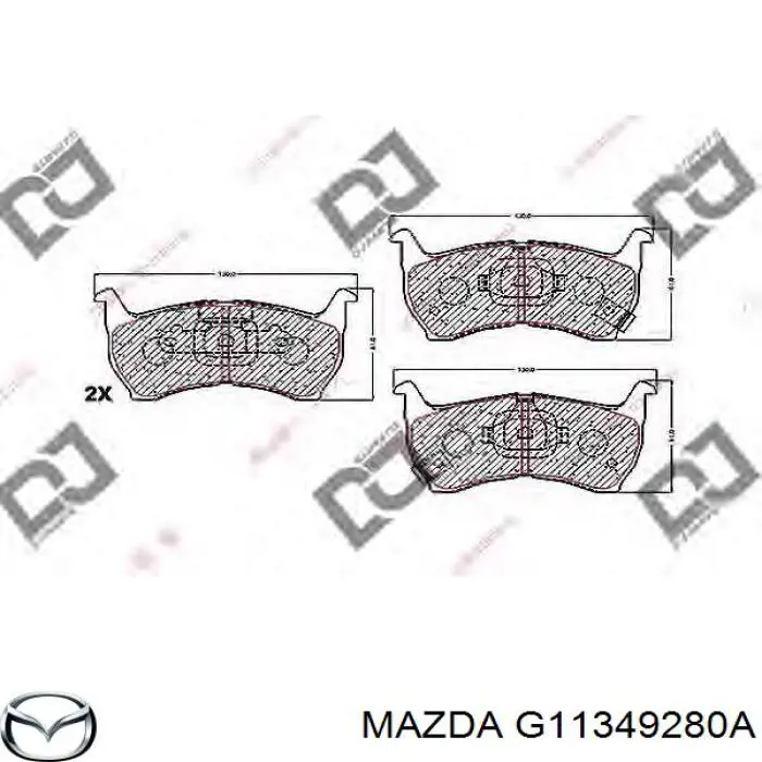 Колодки Mazda G11349280A цена, от 22.18 USD