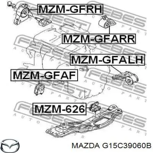 Правая подушка двигателя G15C39060B Mazda