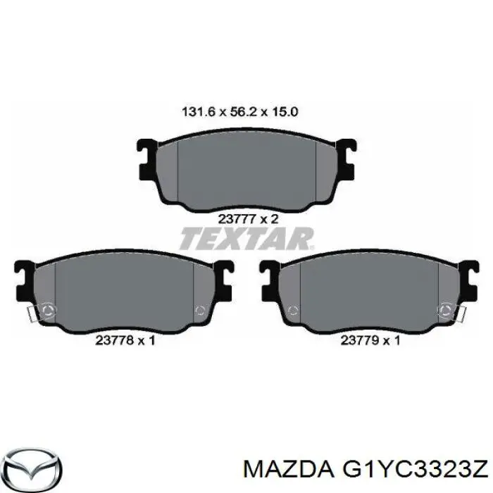 Передние тормозные колодки G1YC3323Z Mazda