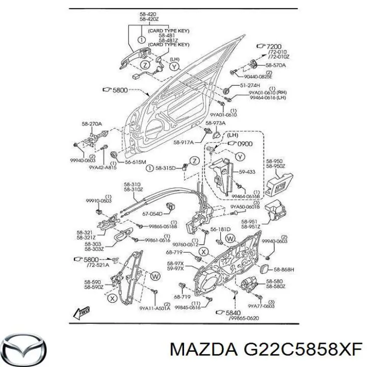 Motor de acionamento de vidro da porta traseira esquerda para Mazda 6 (GG)