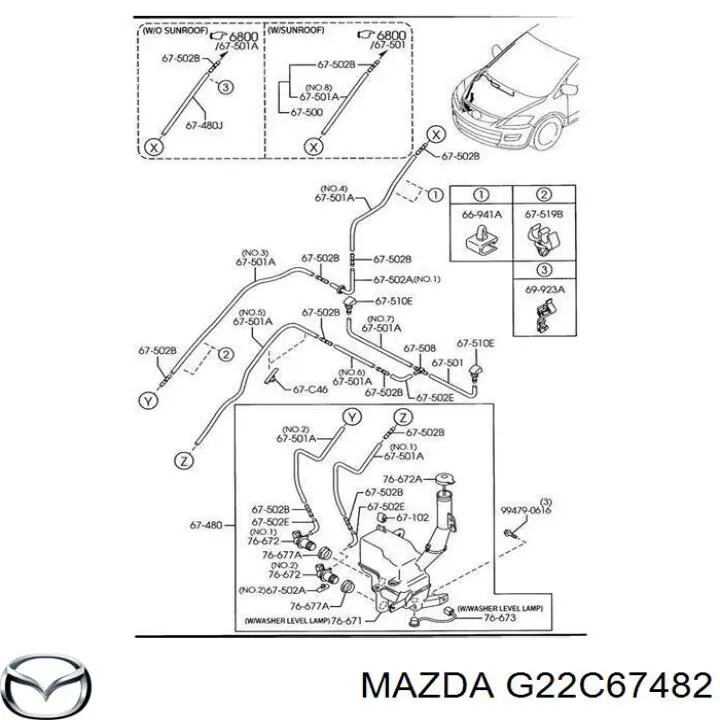 G22C67482 Mazda насос-мотор омывателя стекла переднего