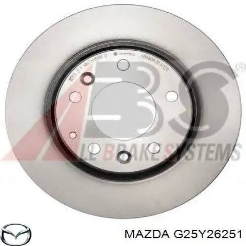 G25Y26251 Mazda диск тормозной задний
