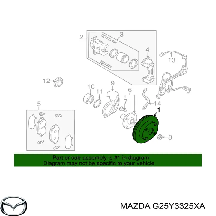G25Y3325XA Mazda диск тормозной передний