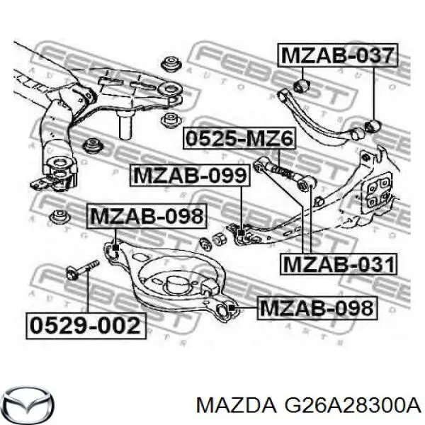 Купить G26A28300A Mazda Рычаг задней подвески нижний правый